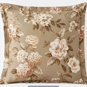 The Company Store Blooming Flowers Premium Sateen Rev Sham Cocoa Brown Euro